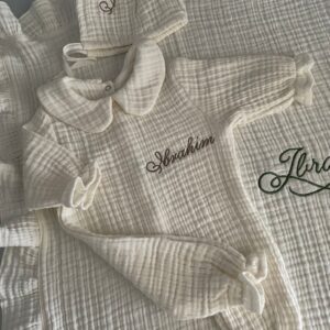 Gaze de coton (4couches) 2 pièces à col